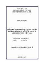 Phát triển thị trường chứng khoán phái sinh tại một số nước châu á và bài học cho việt nam