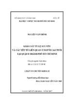 Khảo sát tỷ lệ suy yếu và các yếu tố liên quan ở ngƣời cao tuổi tại quận 8 thành phố hồ chí minh