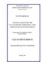 Tác động của đầu tư trực tiếp nước ngoài đến phát triển kinh tế xã hội nghiên cứu trường hợp tỉnh hải dương
