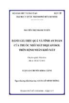 đánh giá hiệu quả và tính an toàn của thuốc nhỏ mắt diquafosol trên bệnh nhân khô mắt