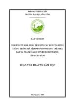 Nghiên cứu khả năng tích lũy các bon của rừng trồng thông mã vĩ pinus massoniana trên địa bàn xã thành công huyện nguyên bình tỉnh cao bằng