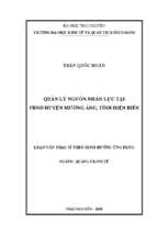 Quản lý nguồn nhân lực tại ủy ban nhân dân huyện mường ảng tỉnh điện biên