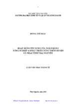 Hoạt động tín dụng của ngân hàng nông nghiệp và phát triển nông thôn huyện võ nhai tỉnh thái nguyên