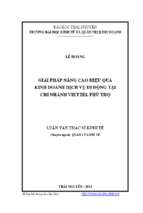 Giải pháp nâng cao hiệu quả kinh doanh dịch vụ di động tại chi nhánh viettel phú thọ