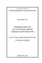 Giải pháp huy động vốn tại các chi nhánh agribank trên địa bàn tỉnh thái nguyên