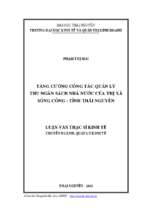 Tăng cường công tác quản lý thu ngân sách nhà nước của thị xã sông công tỉnh thái nguyên