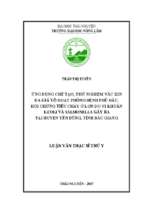 ứng dụng chế tạo thử nghiệm vắc xin đa giá vô hoạt phòng bệnh phù đầu hội chứng tiêu chảy ở lợn do vi khuẩn e coli và salmonella gây ra tại huyện yên dũng tỉnh bắc giang