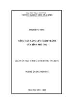 Nâng cao năng lực cạnh tranh của tỉnh phú thọ