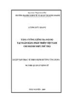 Tăng cường kiểm tra nội bộ tại ngân hàng phát triển việt nam chi nhánh ngân hàng phát triển phú thọ