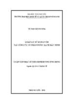 Quản lý sử dụng vốn tại công ty cổ phần nước sạch bắc ninh