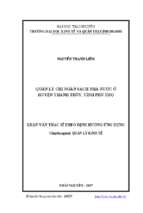 Quản lý chi ngân sách nhà nước ở huyện thanh thủy tỉnh phú thọ