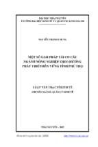 Một số giải pháp tái cơ cấu ngành nông nghiệp theo hướng phát triển bền vững tỉnh phú thọ