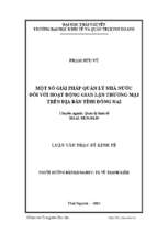 Một số giải pháp quản lý nhà nước đối với hoạt động gian lận thương mại trên bàn tỉnh đồng nai