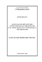 Quản lý dạy học môn toán theo chương trình giáo dục phổ thông mới ở các trường trung học cơ sở huyện đại từ tỉnh thái nguyên