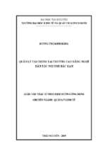 Quản lý tài chính tại trường cao đẳng nghề dân tộc nội trú bắc kạn