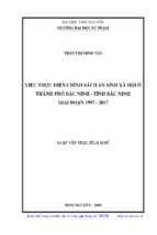 Việc thực hiện chính sách an sinh xã hội ở thành phố bắc ninh tỉnh bắc ninh giai đoạn 1997 2017