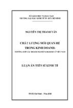 Chất lượng mối quan hệ trong kinh doanh