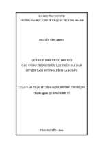 Quản lý nhà nước đối với các công trình thủy lợi trên địa bàn huyện tam đường tỉnh lai châu
