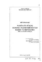 Nghiên cứu bổ sung danh mục ngành nghề đào tạo đại học và trên đại học phục vụ xử lý điều tra thống kê