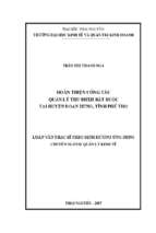 Hoàn thiện công tác quản lý thu bhxh bắt buộc tại huyện đoan hùng tỉnh phú thọ