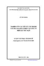 Nghiên cứu các yếu tố cấu thành văn hóa doanh nghiệp tại công ty điện lực bắc kạn