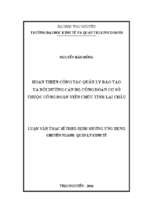 Hoàn thiện công tác quản lý đào tạo và bồi dưỡng cán bộ công đoàn cơ sở thuộc công đoàn viên chức tỉnh lai châu