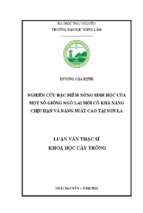 Nghiên cứu đặc điểm nông sinh học của một số giống ngô lai mới có khả năng chịu hạn và năng suất cao tại sơn la