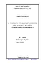 Nghiên cứu chiến lược đọc của học sinh trung học phổ thông