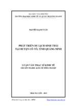 Phát triển du lịch sinh thái tại huyện cô tô tỉnh quảng ninh