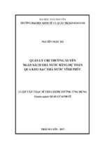 Quản lý chi thường xuyên ngân sách nhà nước bằng dự toán qua kho bạc nhà nước vĩnh phúc
