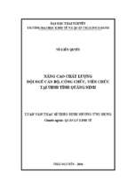 Nâng cao chất lượng đội ngũ cán bộ công chức viên chức tại ubnd tỉnh quảng ninh