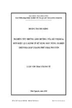 Nghiên cứu những ảnh hưởng của đô thị hoá đến hiệu quả kinh tế sử dụng đất nông nghiệp trên địa bàn thành phố thái nguyên