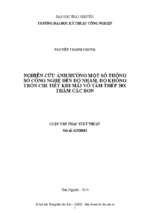 Nghiên cứu ảnh hưởng một số thông số công nghệ đến độ nhám độ không tròn chi tiết khi mài vô tân thép 20x thấm các bon