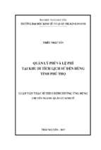 Quản lý phí và lệ phí tại khu di tích lịch sử đền hùng tỉnh phú thọ