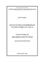 Quản lý sử dụng vốn kinh doanh tại công ty điện lực lào cai