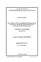 Thực trạng và những giải pháp khuyến nông chủ yếu nhằm nâng cao hiệu quả kinh tế sản xuất lúa tại huyện yên thế tỉnh bắc giang