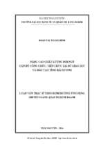 Nâng cao chất lượng đội ngũ cán bộ công chức viên chức tại sở giáo dục và đào tạo tỉnh hải dương