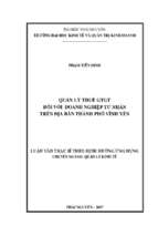 Quản lý thuế gtgt đối với doanh nghiệp tư nhân trên địa bàn thành phố vĩnh yên