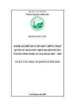 đánh giá kết quả cấp giấy chứng nhận quyền sử dụng đất trên địa bàn huyện tân kỳ tỉnh nghệ an giai đoạn 2015 2019