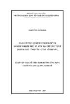 Tăng cường quản lý thuế đối với doanh nghiệp nhỏ và vừa tại chi cục thuế thành phố vĩnh yên tỉnh vĩnh phúc