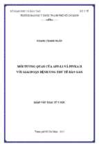 Mối tương quan của afp l3 và pivka ii với giai đoạn bệnh ung thư tế bào gan