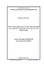 Một số giải pháp quản lý tiêu thụ sản phẩm của công ty cổ phần dược và vật tư y tế thái nguyên