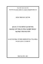 Quản lý tài chính tại trường đại học kỹ thuật công nghiệp thuộc đại học thái nguyên