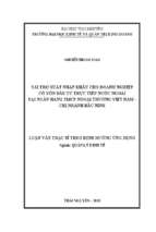 Tài trợ xuất nhập khẩu cho doanh nghiệp có vốn đầu tư trực tiếp nước ngoài tại ngân hàng tmcp ngoại thương việt nam chi nhánh bắc ninh