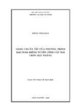 Dạng chuẩn tắc của phương trình đạo hàm riêng tuyến tính cấp hai trên mặt phẳng