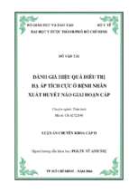 đánh giá hiệu quả điều trị hạ áp tích cực ở bệnh nhân xuất huyết não giai đoạn cấp