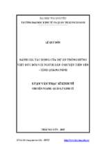 đánh giá tác động của dự án trồng rừng việt đức đối với người dân ở huyện tân yên tỉnh quảng ninh