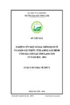 Nghiên cứu một số đặc điểm dịch tễ và giám sát vi rút cúm a h5n1 gây bệnh cúm gia cầm tại tỉnh lạng sơn từ năm 2011 2016