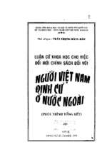 Luận cứ khoa học cho việc đổi mới chính sách đối với người việt nam định cư ở nước ngoài