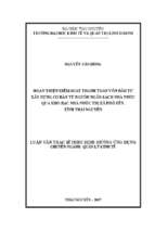 Hoàn thiện kiểm soát thanh toán vốn đầu tư xây dựng cơ bản từ nguồn ngân sách nhà nước qua kho bạc nhà nước thị xã phổ yên tỉnh thái nguyên